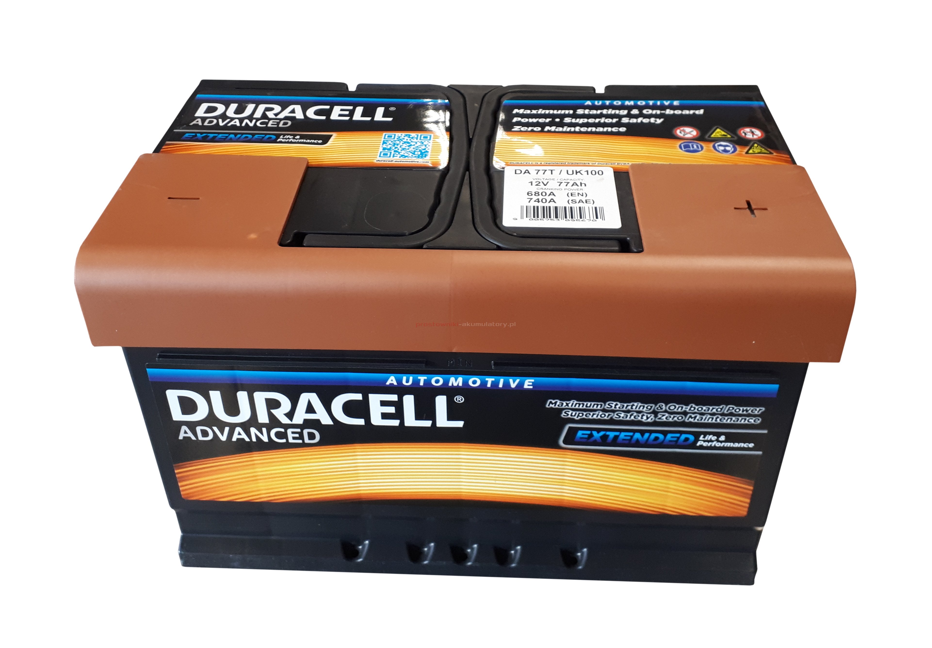 Akumulator Duracell Advanced DA77T OE 77Ah 740A