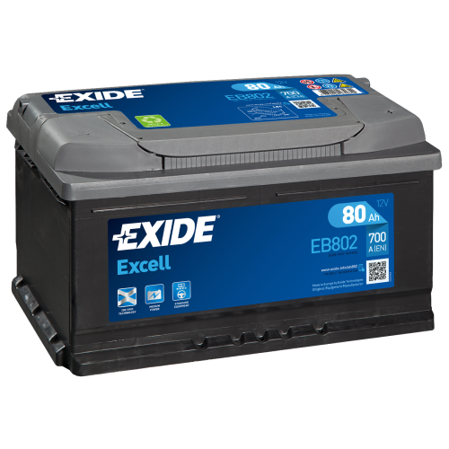 Akumulator Exide 80Ah 700A EB802 P+ Excell