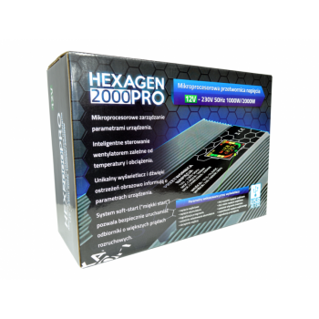 Przetwornica napięcia mikroprocesorowa Hexagen Pro 2000W 12V 230V