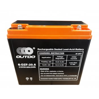 Akumulator żelowy Outdo 6-DZF-20.6 12V 20.6Ah (2H) AGM DZM Rower elektryczny