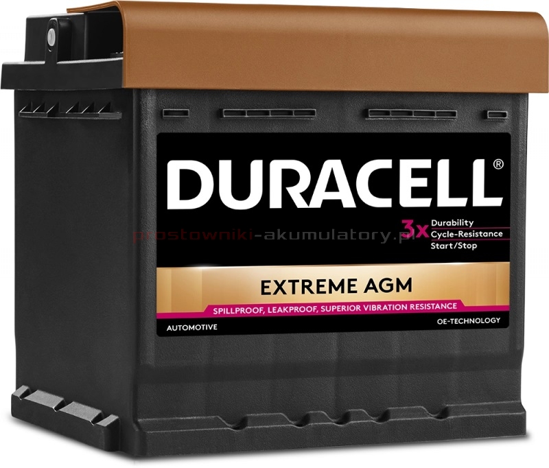Akumulator Duracell EXTREME DE50 AGM 12V 50Ah 540A -  prostowniki-akumulatory.pl