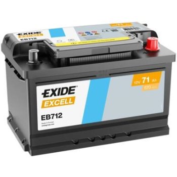 Akumulator Exide 71Ah 670A EB712 P+ Excell