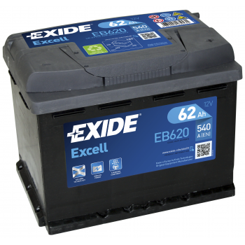 Akumulator Exide 62Ah 540A EB620 P+ Excell
