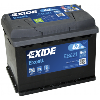 Akumulator Exide 62Ah 540A EB621 L+ Excell