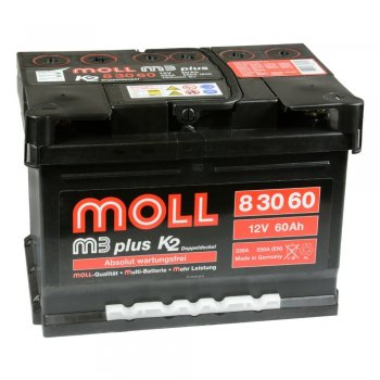 Akumulator Moll 60Ah 550A M3 plus P+ 83060