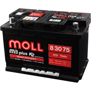 Akumulator Moll 75Ah 680A M3 plus P+ 83075