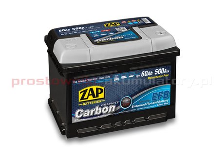 Akumulator 12V 60Ah 550A ZAP Carbon EFB 56008 - prostowniki-akumulatory.pl