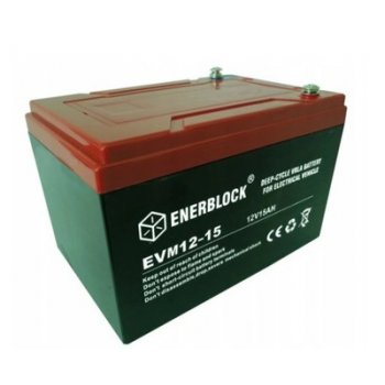 Akumulator żelowy Enerblock EVM12-15 12V 12Ah (C5), 15Ah (C20) AGM DZF Rower elektryczny DZM12-15