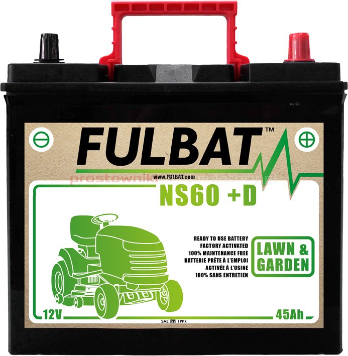 Akumulator Fulbat NS60L +D Garden CA/CA 12V 45Ah P+ -  prostowniki-akumulatory.pl