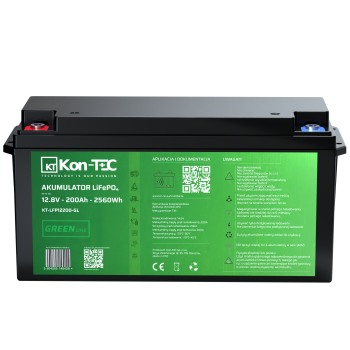 KON-TEC Akumulator Green Line LiFePO4 12.8V 200Ah z matami grzewczymi i Bluetooth