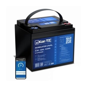 Akumulator Kon-Tec Blue Line LiFePO4 12,8V 50Ah Mata Grzewcza + BLUETOOTH