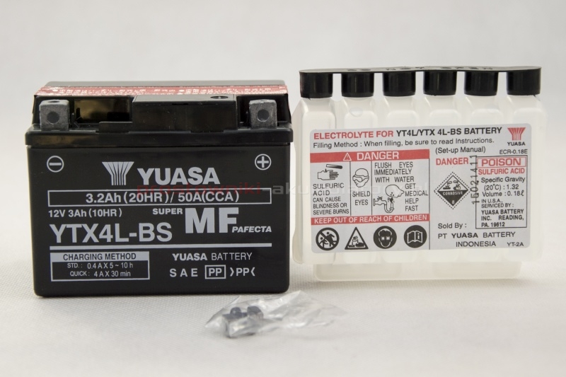 Akumulator Yuasa YTX4LBS YT4LBS 3.2Ah 50A prostowniki