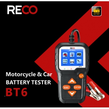 Tester akumulatorów RECO BT6 analyzer 6V 12V moto i auto