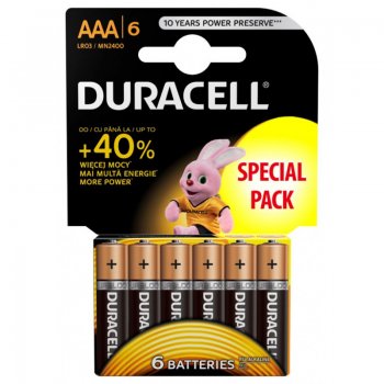 Akumulator Bateria Alkaliczna Duracell AAA LR3 - blister 6szt